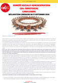 Déclaration liminaire CSA Gard Lozère du 21 septembre 2026
